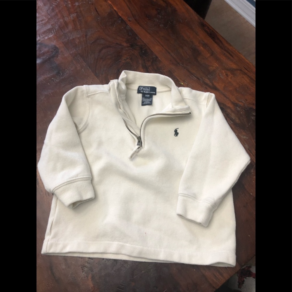 Cream Ralph Lauren cotton quarter zip